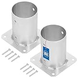 KOTARBAU® Juego de 2 Base para Poste Ø 100 mm Anclaje Suelo de Acero Base Atornillable Soporte para Postes de Madera Redondos Soporte Poste Madera Galvanizado en Caliente Base Poste Madera