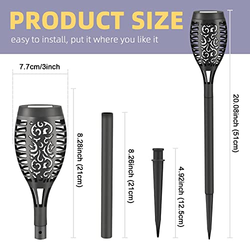 Liveasily 4 Pack Led Solar Torch Light With Flickering Flame Outdoor Waterproof, Solar Torches Stake Lights, Auto On/Off Solar Garden Lights Decorations #TOP5