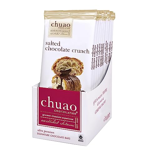 Chuao Chocolatier Salted Chocolate Crunch Dark Chocolate Bars | Gourmet Chocolate Sea Salt Artisan European No Preservatives | For Gift Baskets, Christmas, Valentines Day, Gifts | 12 Pack #TOP1