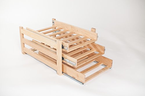 Wine Logic In-Cabinet Sliding Tray Wine Rack, 18-Bottle, Solid Maple Wood, Unstained With Clear Satin Lacquer Finish #TOP1