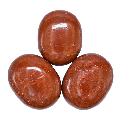 Image of Amazing Gemstone Red Jasper Crystals and Healing Stones - Large Palm Stone Crystals Piedra - Crystal for Good Luck, Balanced Positive Energy, Meditation - Unique Stocking Stuffers and Gifts for Women