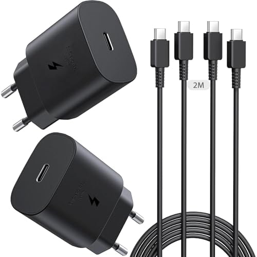 2er Pack 25W USB C Ladegerät Schnellladegerät Ladekabel für Samsung Galaxy | Galaxy S26 S25 S24 S23 S22 S21 S20 S10 Plus/FE, A57 A56 A55 A54 A53 A37 A36 A17 A16 A15 A05s Schnelllad