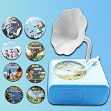 Record Music Player for Kids - Toddler Phonograph with 96 Audio Tracks, 8 Recordable DIY Discs, Bluetooth Story Music Speaker Machine, Bedtime Dream Gift for Boys Girls 3-12 Classroom School (Blue)
