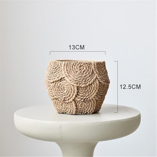 Pot de fleurs créatif avec trous de drainage en ciment tissé