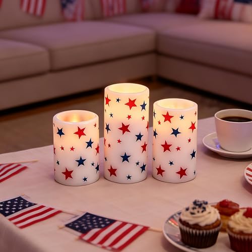 Patriotic Flameless Candles with Remote, 4th of July Battery Candles by LUSHARBOR - Used condition - Image 8