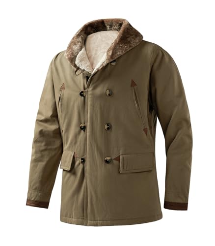 INVACHI Men's Winter Jacket with Multi Pockets Thick Thermal Fleece Lined Coat Work Cargo Jacket for Men2