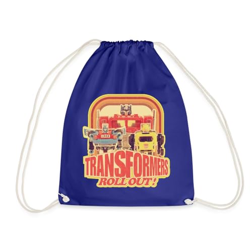 Image of Spreadshirt Transformers Autobots Roll Out Retro-Design Drawstring Bag, One Size, Royal Blue