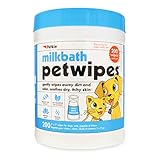 Petkin Mega PetWipes, 200 Wipes - MilkBath Pet Wipes for Dogs and Cats - for Face, Paws, Ears, Body...