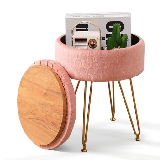 Velvet Storage Ottoman with Hidden Space