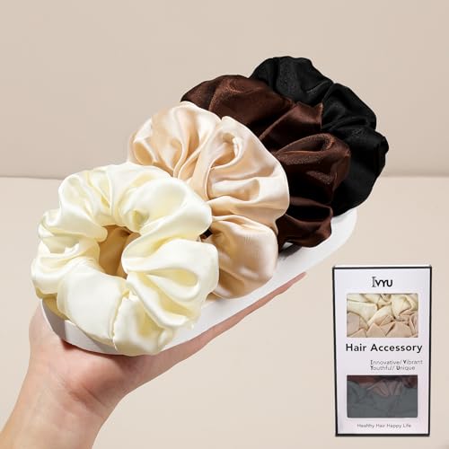 Image of Hair Scrunchies for Women - Hair Ties No Damage Both for Thick Hair or Thin Hair Curl Hair No Crease Scrunchies Ponytail Holder No Hurt Your Hair