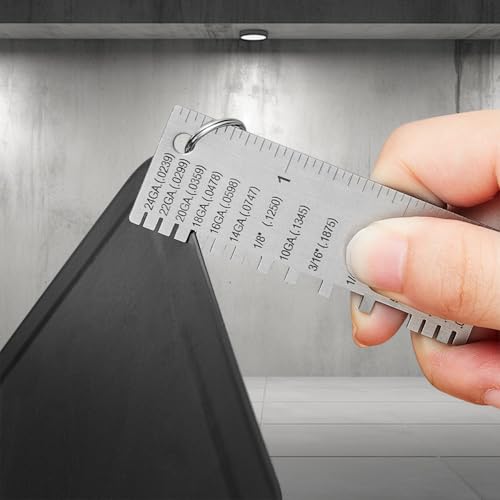3pcs Stainless Steel Wire Metal Sheet Thickness Gauge - Metal Welding Gage Plated Size Inspection Tool+ Round Dual-Sided Wire Cable Sheet Gage Standard Thickness Metal Gauge AWG and SAE