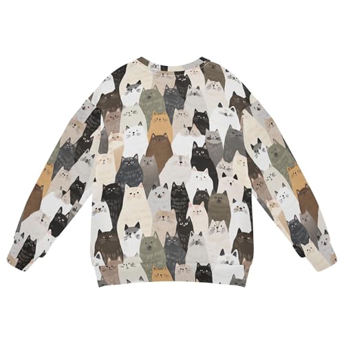 JUNZAN Aesthetic Ragdoll Cats White Little Girls Sweatshirts Hoodies Crewneck Sweatshirts for Boys Athletic 4T2