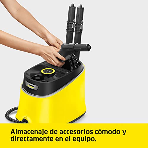 Kärcher Limpiadora de vapor SC 3 Deluxe EasyFix, presión: 3,5 bar, calentamiento: 30s, potencia: 1900W, rendimiento: 75m², depósito: 1l, kit de suelos, funda de microfibra, boquillas y cepillo redondo