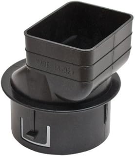 Universal Downspout to Drain Pipe Tile Adapter (Black, 2x3x4)