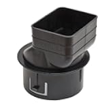 Universal Downspout to Drain Pipe Tile Adapter (Black, 2x3x4)