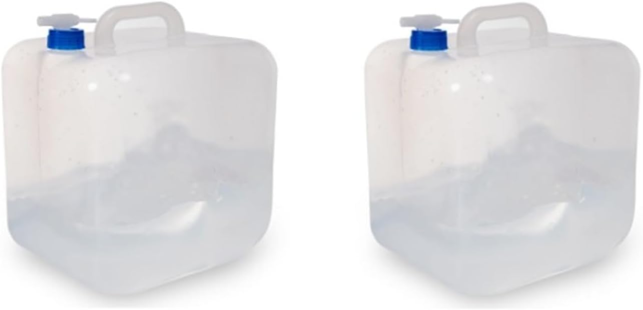 2 Pack 1.3/2.6/4.0/5.3 Gallon Collapsible Water Container,BPA Free Water Storage With Spigot, Portable Cube Water Storage, For Camping Hiking Survival Kit(10L)