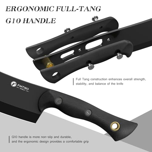 Image of 5.5 Inch Butcher Knife, 2-in-1 Chef & Meat Cleaver Knife with Sheath, Multipurpose Full Tang G10 Handle Kitchen Knives for Bone Chopping, 14C28N High Carbon Stainless Steel for Home and Outdoor