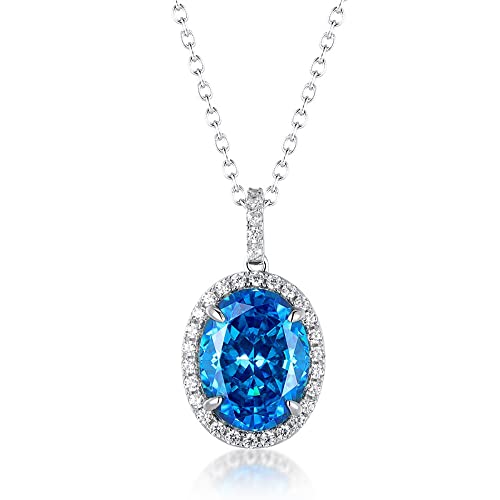 Collier en aigue-marine 10x13mm contre les bijoux ternes de mariage