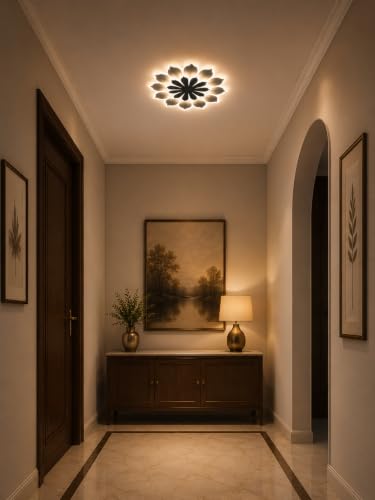 Image of FILLISKA Aluminium Luxurious 3 in 1 Led Ceiling /Wall Chandelier Light with 3 Step Colour Changing Function (Acrylic White Round-668 /2)
