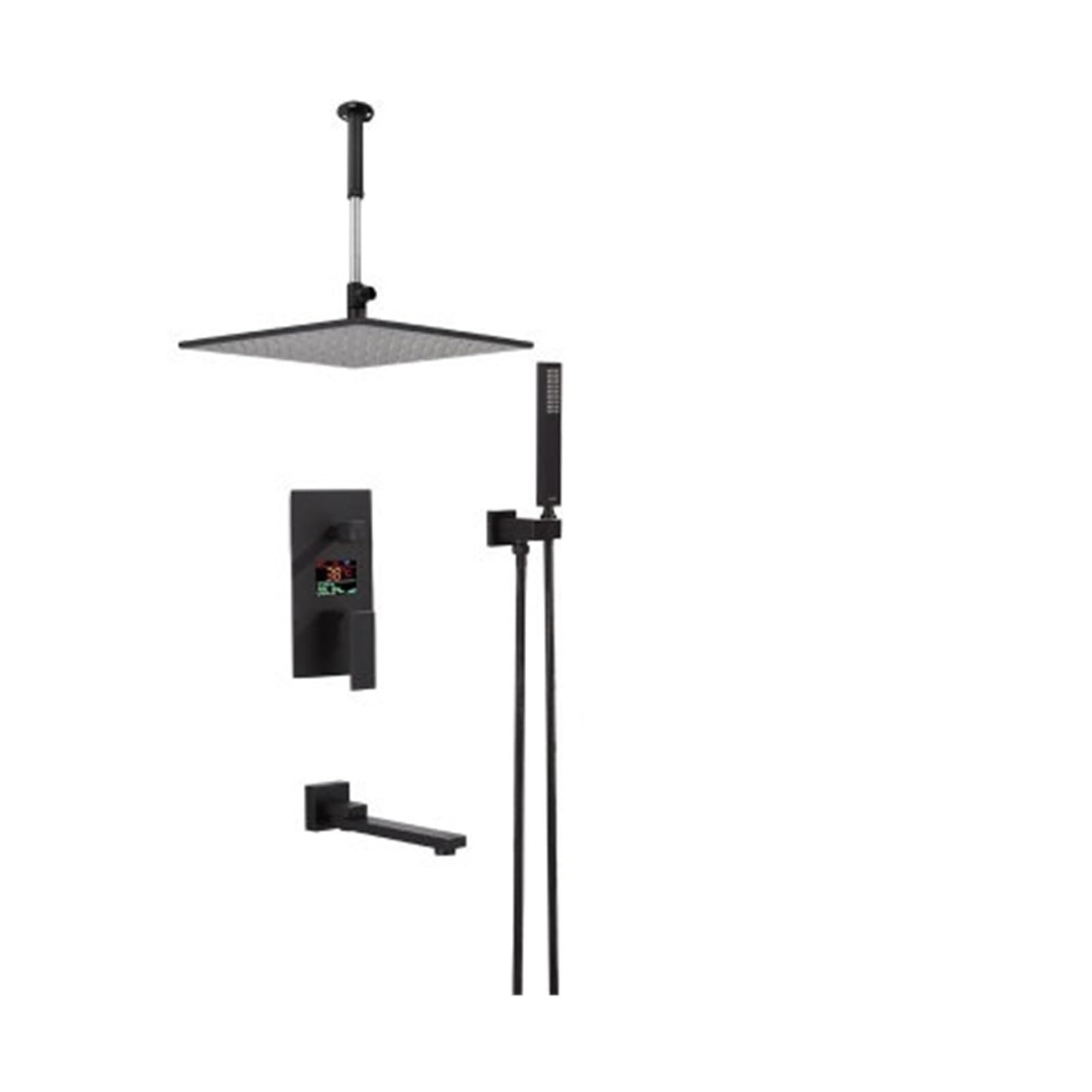Robinet de douche cascade et ciel de pluie haut de gamme chrome