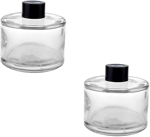2 botellas difusoras de vidrio transparente de 1.7 fl oz, frascos difusores de fragancia de caña vacía, envase de difusores de aromaterapia
