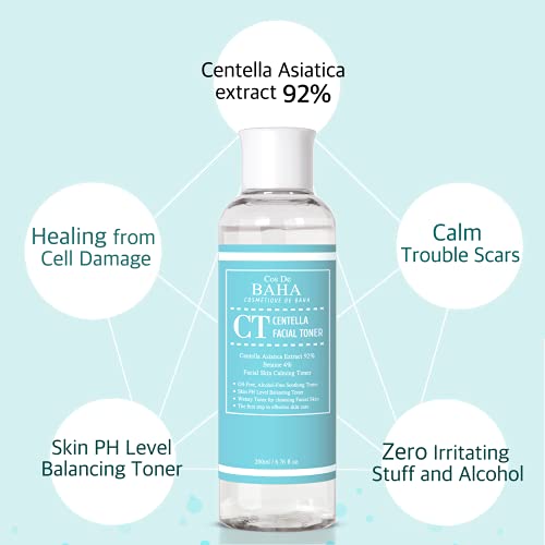 Centella Asiatica Soothing Calming Toner For Face/Neck - Cica Facial Lightweight Hydrate Boost Smooth, Daily Face Moisturizer, Silicone-Free, Fragrance-Free, 6.76 Fl Oz #TOP1
