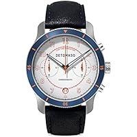 DETOMASO Venture - Reloj de pulsera analógico para hombre (mecanismo de cuarzo, correa de piel, color azul oscuro)