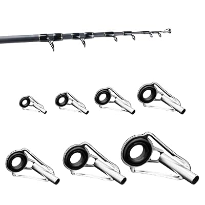 Saltwater Rod Tip Repair Kit Rod Repair Kit Fishing Rod Tips Stainless Steel Ceramic Ring Guide Rod Repair Replacement 7Sizes 35pcs