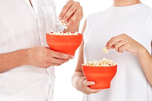 Lékué Microwave 2 x Mini Popcorn Makers | XS | Red | Fast, Healthy Pop-Up Popcorn Bowl, Cooks Serving in 1.5 mins | Folds Down to Save Space, No Oil Needed, Includes Fat-Free Recipes | Dishwasher Safe by Lekue - Image 5