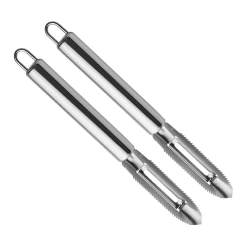 Homoyoyo 2個 多機能ステンレス削皮器 野菜 果物ピーラー兼おろし器 キッチン用品 じゃがいも きゅうり にんじん用調理ツール