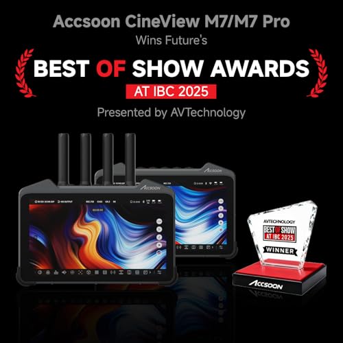 Image of Accsoon CineView M7 Pro 4K60 Wireless Video Transmitter&Receiver&7 Inch Camera Monitor with 3D LUT, Dual-Band SDI HDMI 1200ft Range 25ms Lat., 10 App Monitoring, Pair CineView Master 4K TX&RX /HE /SE TX