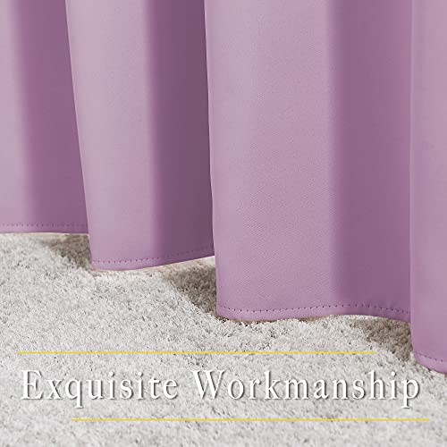 NICETOWN Room Darkening Patio Sliding Door Curtains 84 inch Length, Grommet Divider Thermal Insulated Curtain Drapes for French Door/Living Room (Lilac, W100 x L84, 1 Panel)