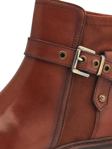 Tamaris Damen Stiefelette Blockabsatz bequem; COGNAC, EU 37 – Ansicht 6