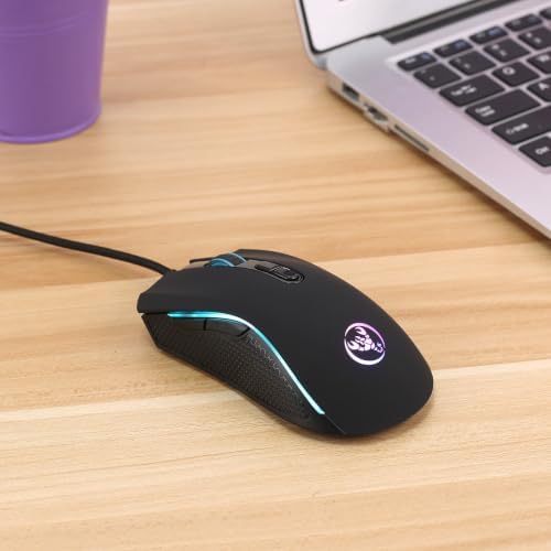 TukeSM Colorful Luminous Game Mouse, e-Sports Wired, Four-Speed Adjustable 3200dpi Suitable for Desktop Computers (White Wired Mouse) — view 6