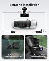 REDTIGER Dashcam Auto Vorne Hinten 4K/2,5K mit STARVIS 2, Dash Cam Auto Kamera 3,18" IPS-Bildschirm, kostenlose 128-GB-Karte,5.8GHz WiFi, GPS, 170°Weitwinkel WDR, Unterstützt 512 GB Max(F7NP) – Ansicht 7