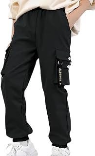 Boys Cargo Pants for 5–16 Years, Jogger Style Trousers with Multiple Pockets | Elastic Waist and Cuff | Casual Outdoor Pla... Price In India