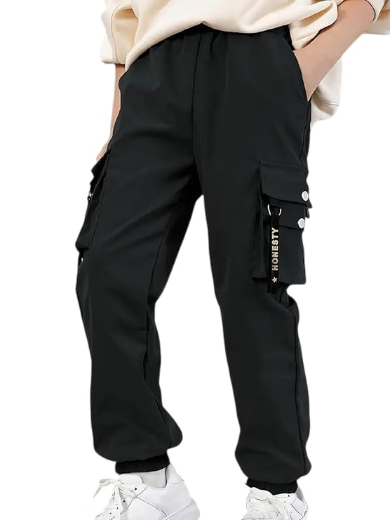 Boys Cargo Pants for 5–16 Years, Jogger Style Trousers with Multiple Pockets | Elastic Waist and Cuff | Casual Outdoor Pla... - Review, Price and Buying Guide