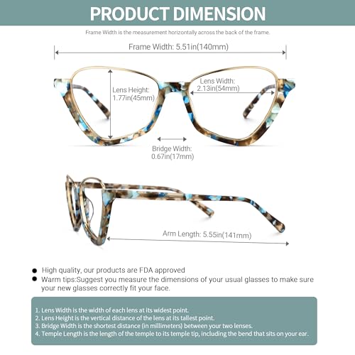 Image of VOOGLAM Stylish Blue Light Blocking Glasses for Women Anti Eyestrain UV Eyewear Adelio