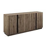 Walker Edison Liss Contemporary 4-Door Minimalist Sideboard 70 Inch Slate Grey