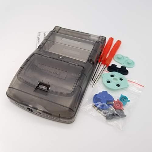Full Housing Case Cover Housing Shell Replacement for Game boy Color GBC Shell Case with Buttons Kit (Clear Black+Colorful Buttons/Lens) image 5