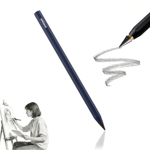 everpen Pencil Forever Pencil Metal Alloy Writing Instrument That Never Needs Sharpening Reusable Metal Inkless Pencils Ideal for Writing & Drawing (Dark Blue)
