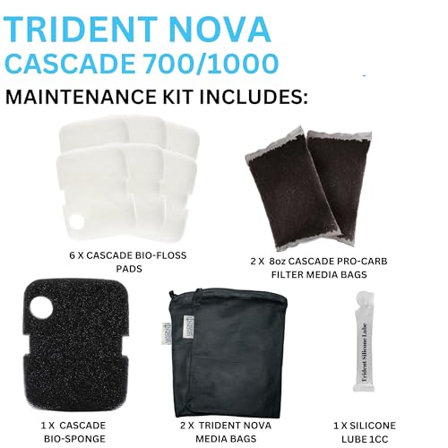 Image of Penn-Plax Cascade 700 /1000 Canister Maintenance & Replacement Filter Media Kit, including Trident Mesh Bags(Penn-Plax Poly Fiber Bio-Floss Pads, Bio Sponge, Media Bags filled with carbon)