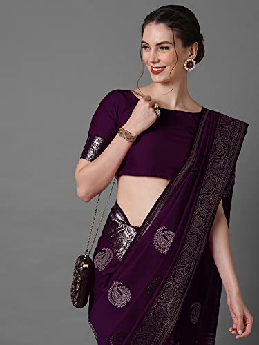 Image of AKHILAM Women's Silk Blend Woven Design Saree With Unstitched Blouse Piece(3PAKHI51 Parent)