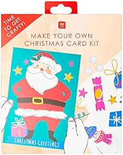 Talking Tables Christmas Card Making Craft Kit for Kids-Pack of 12 | Includes Envelopes, Stickers & Decorations, Children Art Supplies, Fun Activities, Creative Xmas Gift, Red, One Size