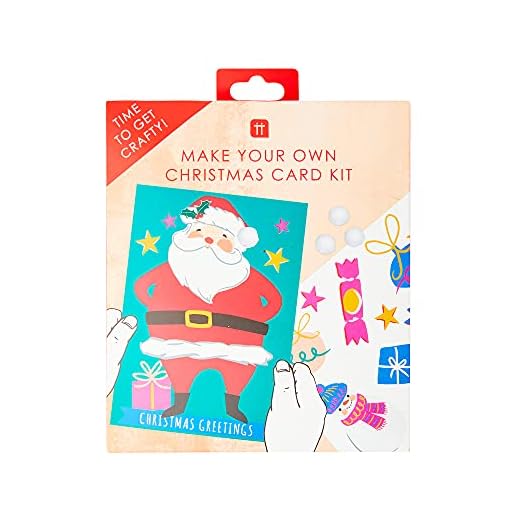 Talking Tables Kit de fabrication de cartes de Noël pour enfants - Paquet de 12|Comprend des enveloppes, des autocollants et des décorations, des fournitures d'art pour enfants, rouge, taille unique