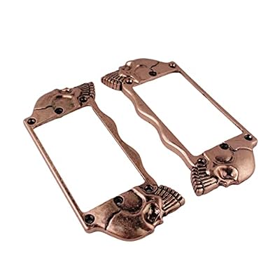 Guyker Flat Metal Humbucker Pickup Mounting Ring Set - Bridge Neck Pickups Cover Frame Replacement Part for Electric Guitar or Precision Bass(2PCS, Antique Bronze)