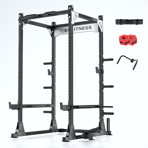 Image of X8 Power Cage with Optional LAT Pull Down /Cable Crossover /Smith Machine System, 3000LB Squat Rack for Home & Garage Gym, with Weight Storage Rack and More Training Attachments