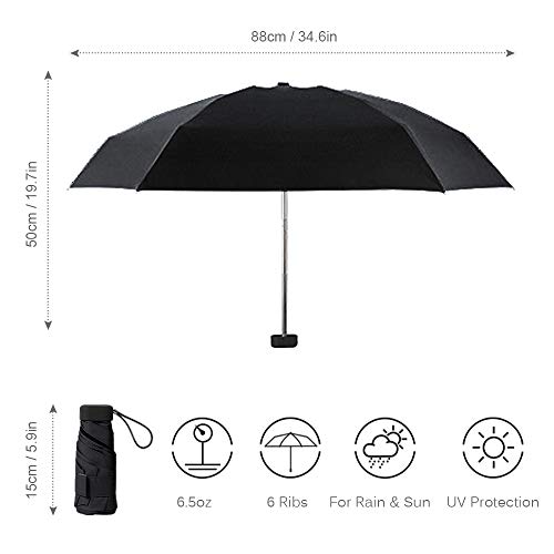 Andoer Guarda-chuva de golfe de viagem mini-guarda-chuva leve dobrável Guarda-chuva de proteção UV p