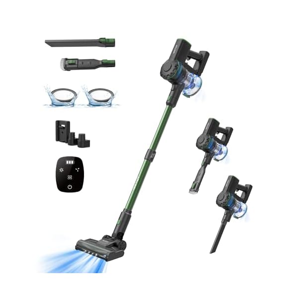 Vactidy Blitz V9Pro Akku Staubsauger mit HyperMotor™ 200W Bürstenloser Motor, Staubsauger Kabellos bis zu 50min Laufzeit, 30KPa Akkustaubsauger, Kabelloser Staubsauger Tierhaare für Hartboden Teppich