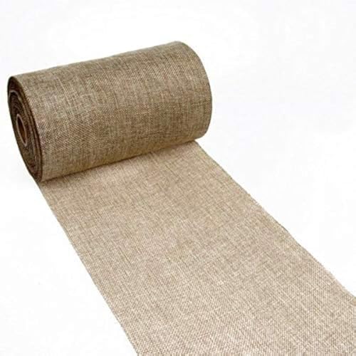 DEKO AS Shabby Chic Leinenoptik Tischläufer, Polyester geruchsneutral, Beige, 20 cm x 25 m